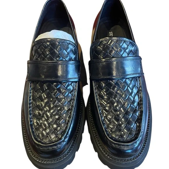 Steven Madden NWT Strand Elegant Black Woven Loafers for Men - Picture 2 of 6